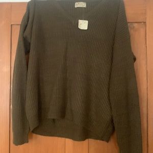 Poof apparel sweater, new, dark green, large